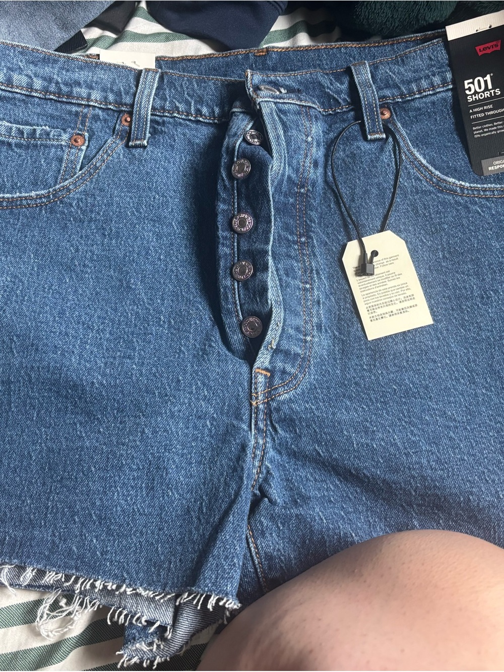 Levi's Blue Button-Fly Cutoff Jean Shorts